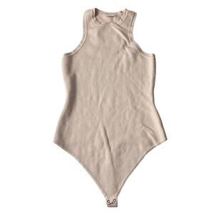 Abercrombie & Fitch Sleeveless Bodysuit Knit Tan Women Size Large